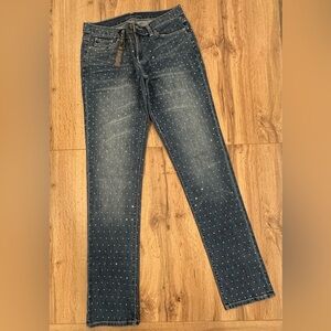 Women’s London Jeans gem diamond embellished straight leg Jeans